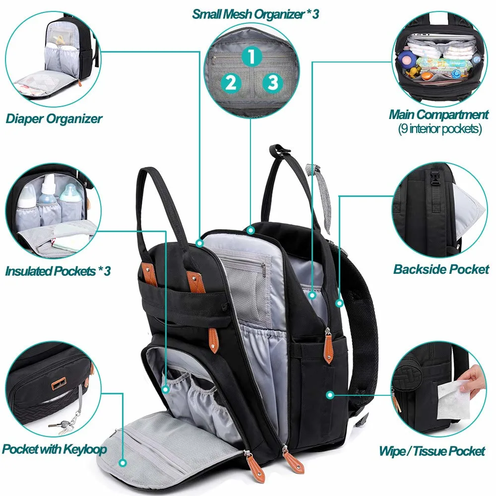 Fashionable High Quilty Material Mummy Bag Baby Diaper Backpack